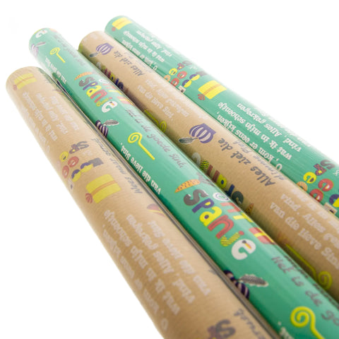 Sinterklaas paper Gold with Mitre and Staff - 70 Grams - 30/50 cm x 125 m