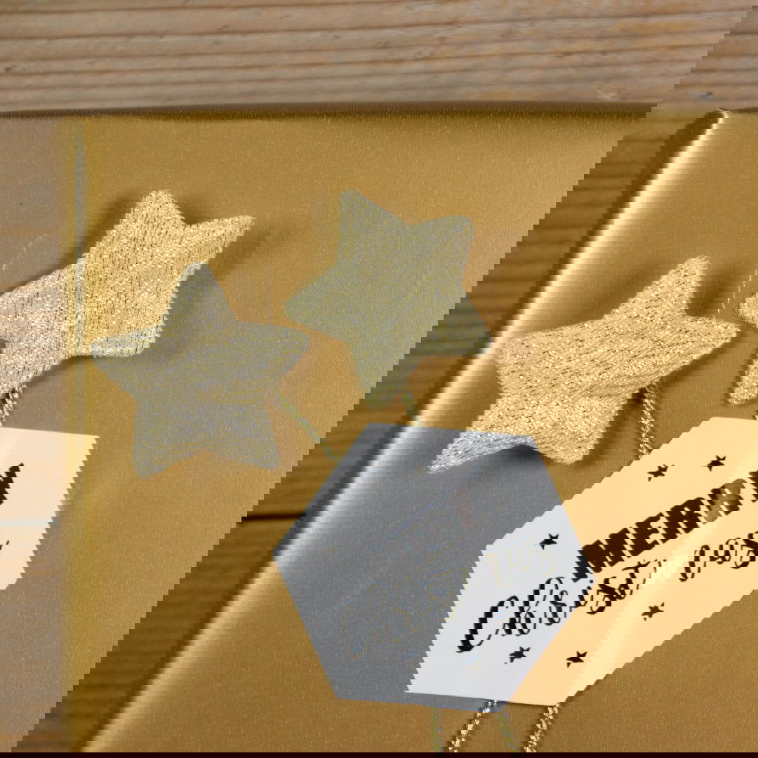 Sterren op draad Goud - Kadopapier.net