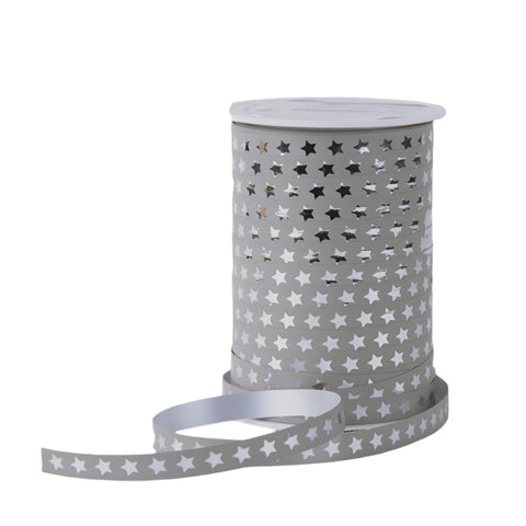 Sterretjes krullint Taupe - Zilver - Kadopapier.net