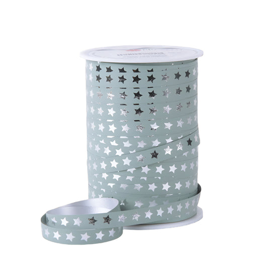 Sterrretjes krullint Mint - Zilver - Kadopapier.net