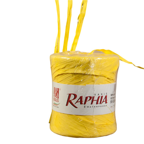 Synthetische raffia Geel - Kadopapier.net