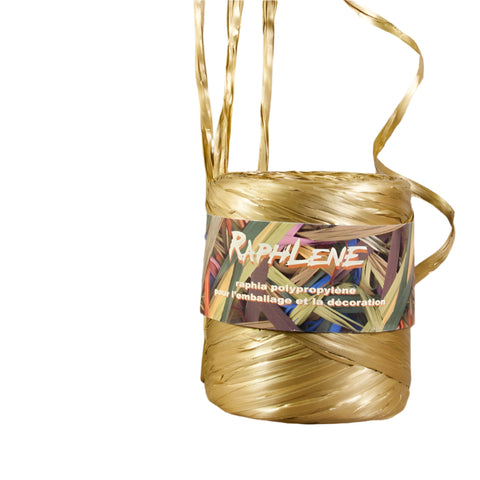 Synthetische raffia Goud - Kadopapier.net