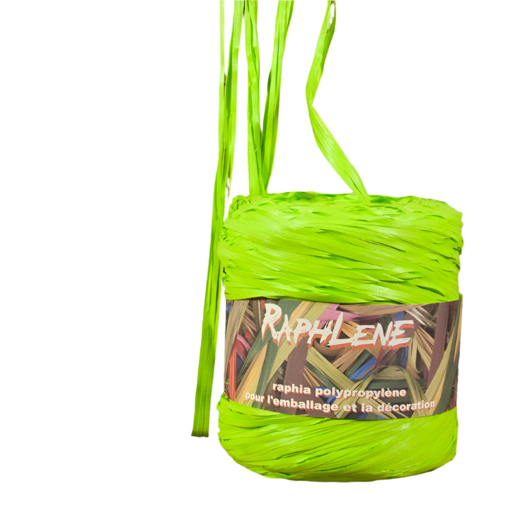 Synthetische raffia Limoen - Kadopapier.net