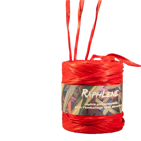 Synthetische raffia Rood - Kadopapier.net