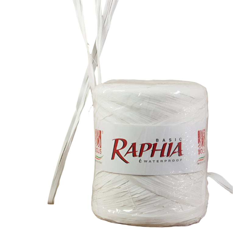 Synthetische raffia Wit - Kadopapier.net