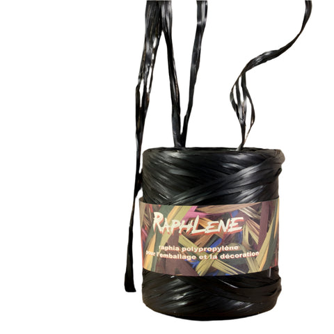 Synthetische raffia Zwart - Kadopapier.net