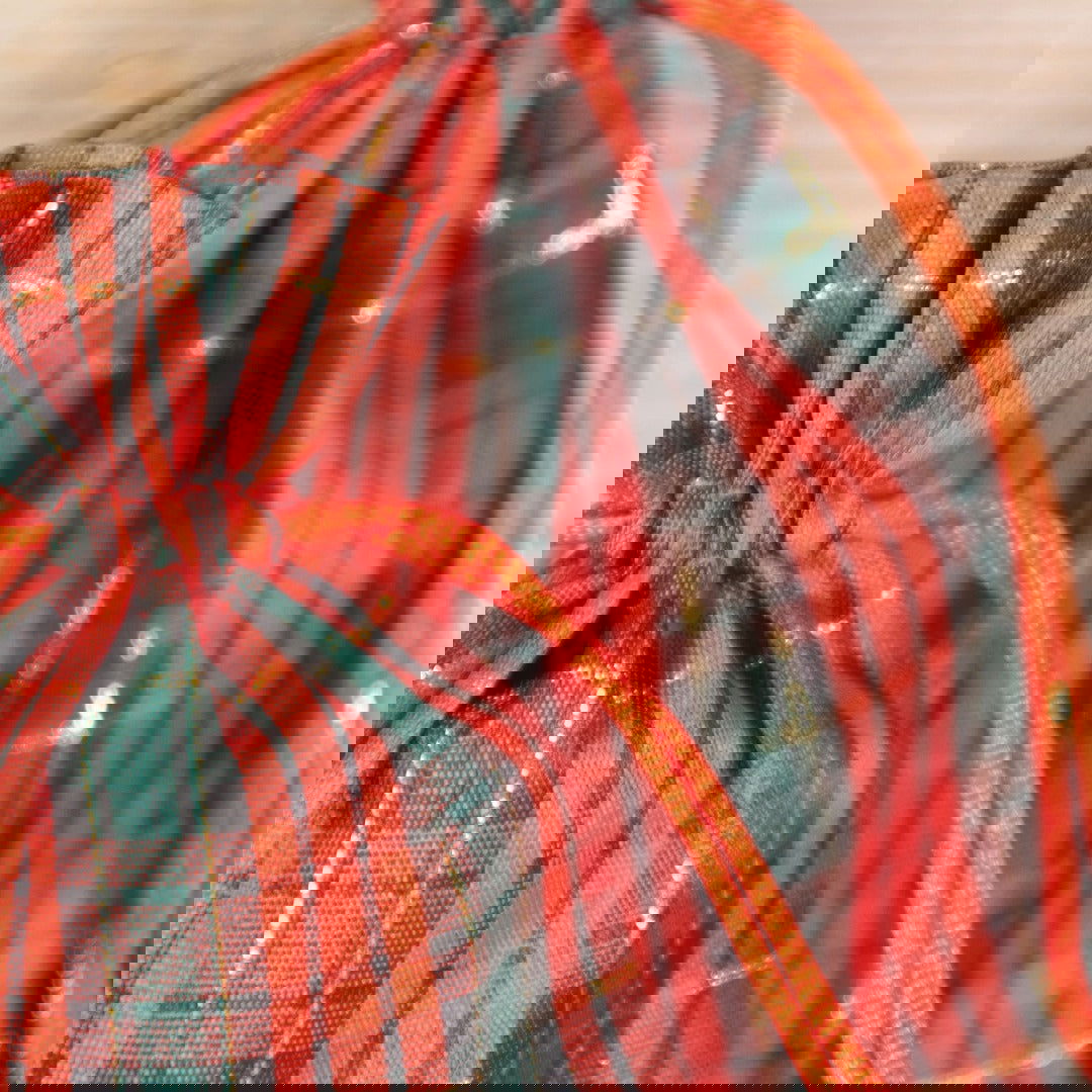 Tartan Kerstzakje met Koordje - Kadopapier.net