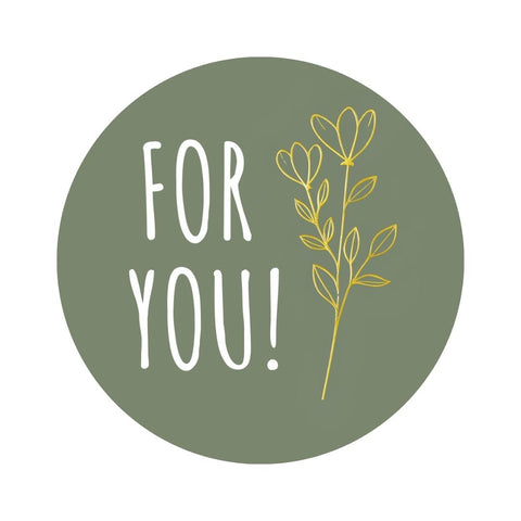 For You! | gold/olive green | 250 pcs. -Sticker-Label-