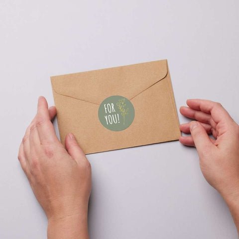 For You! | gold/olive green | 250 pcs. -Sticker-Label-
