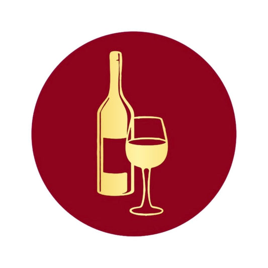 Wine Glass | Wine Bottle -Sticker-Label-