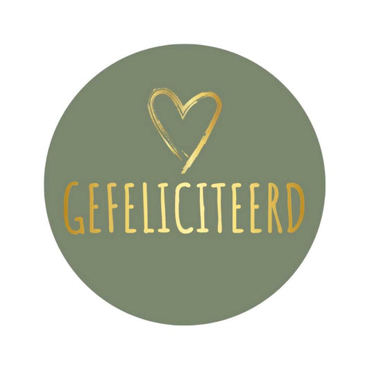 Congratulations | Heart gold/olive green | 250 pcs. -Sticker-Label-