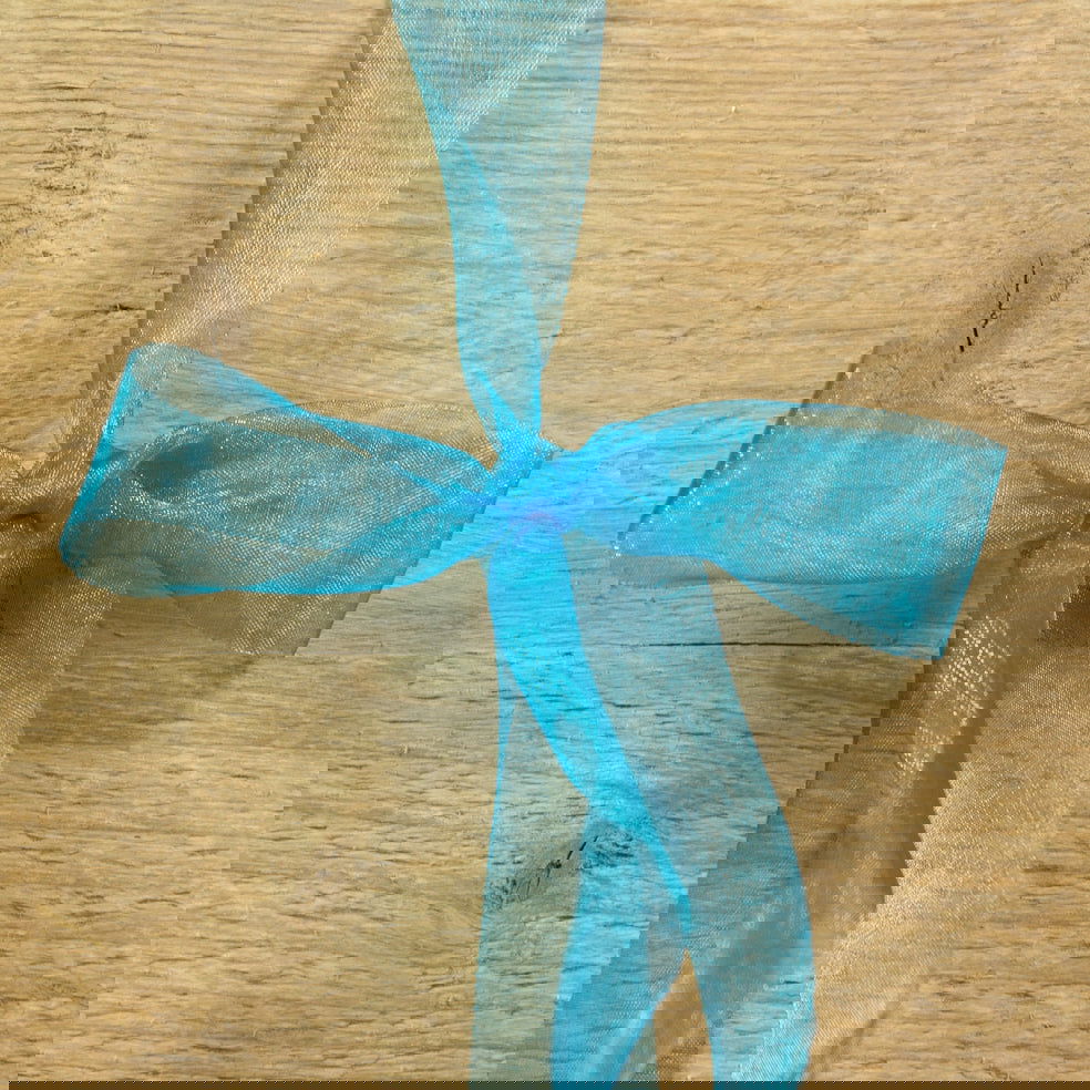 Turquoise Voile lint - Kadopapier.net