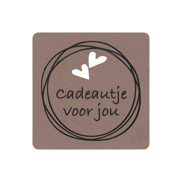 Vierkant Kraft etiket Cadeautje voor jou - Kadopapier.net