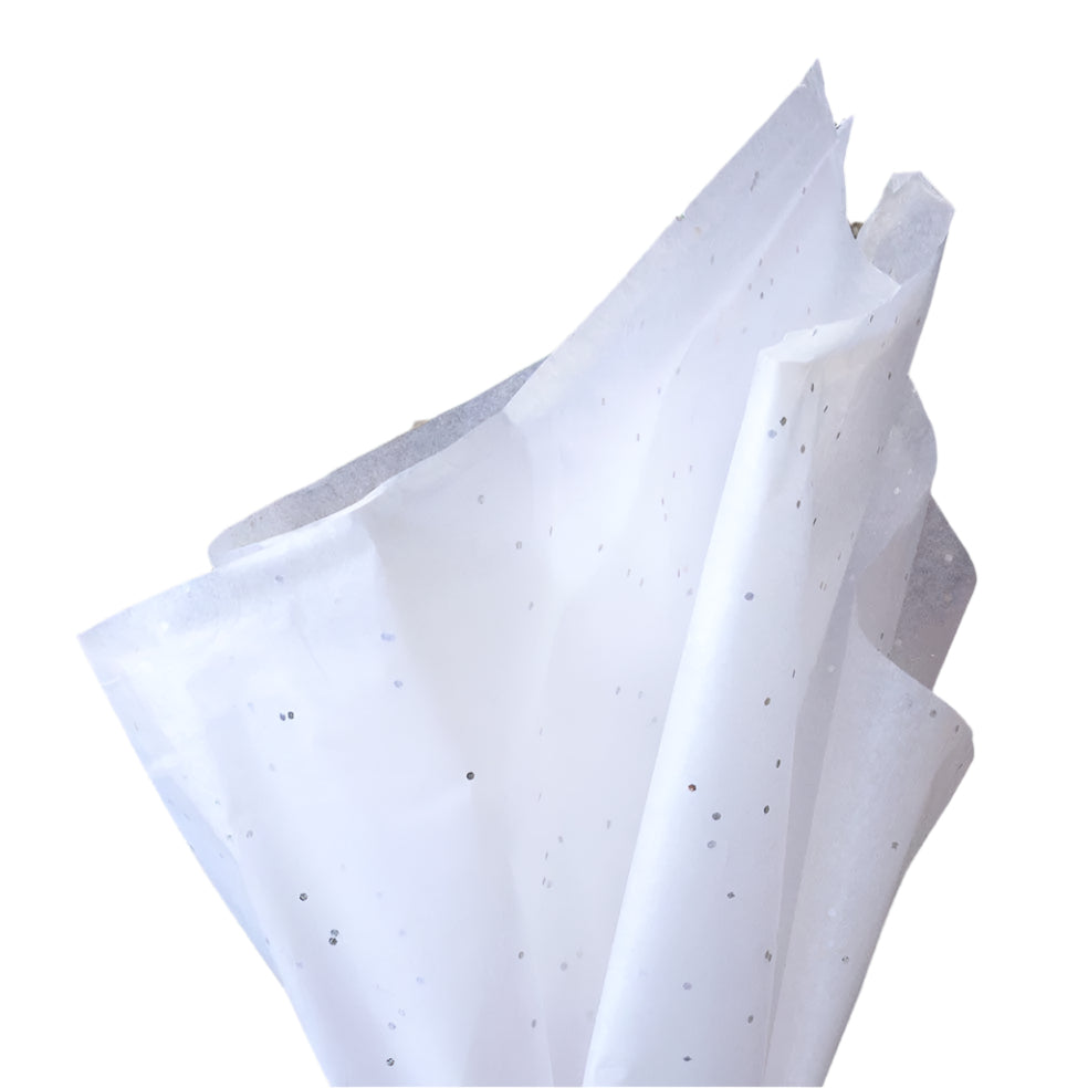 Vloeipapier Gemstones Wit - Zilver - Kadopapier.net