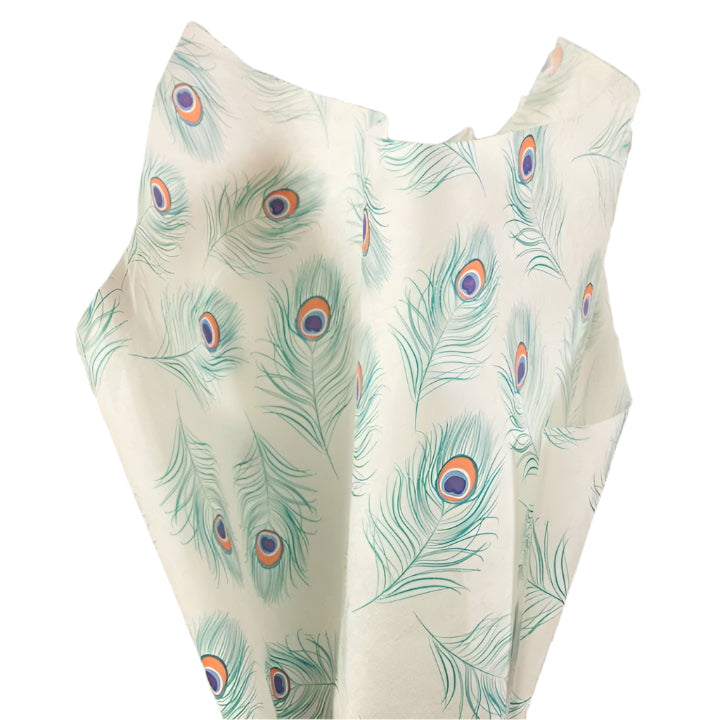 Vloeipapier met Pauwenveren - Kadopapier.net