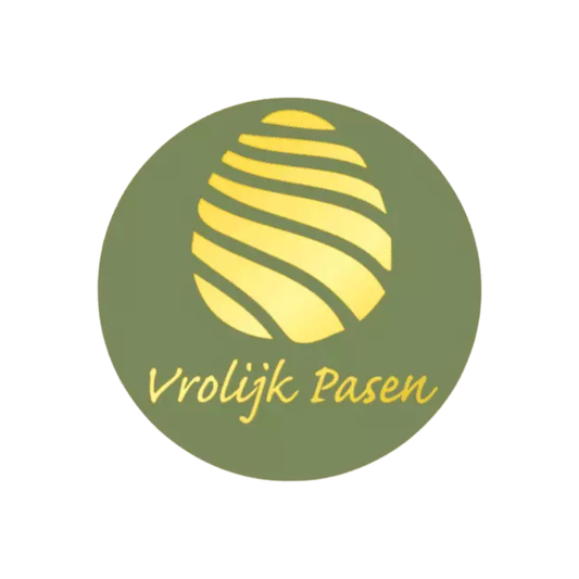 Easter Labels Happy Easter - Luxury Green Metallic Gold Ø39mm - 250 Pieces