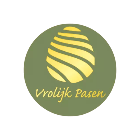 Easter Labels Happy Easter - Luxury Green Metallic Gold Ø39mm - 250 Pieces