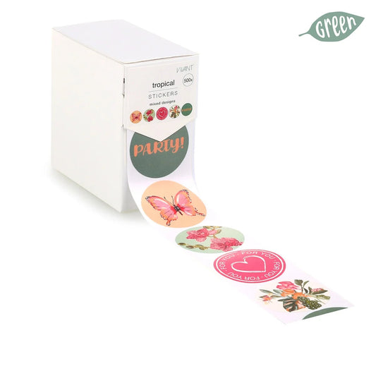 Wensetiket Assorti Tropical - Kadopapier.net