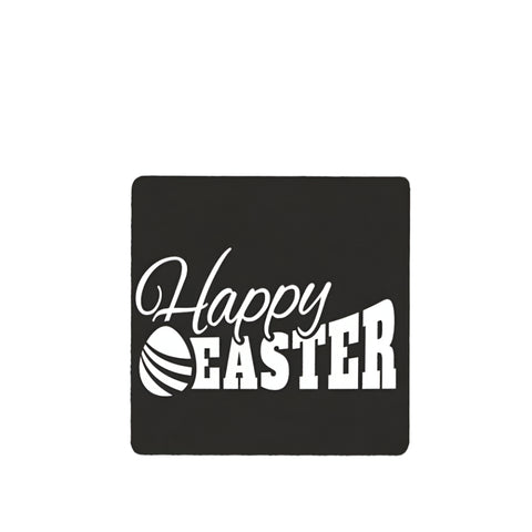 Wensetiket Happy Easter Zwart - Kadopapier.net