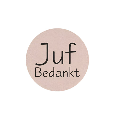 Wensetiket Juf Bedankt Zand - Kadopapier.net