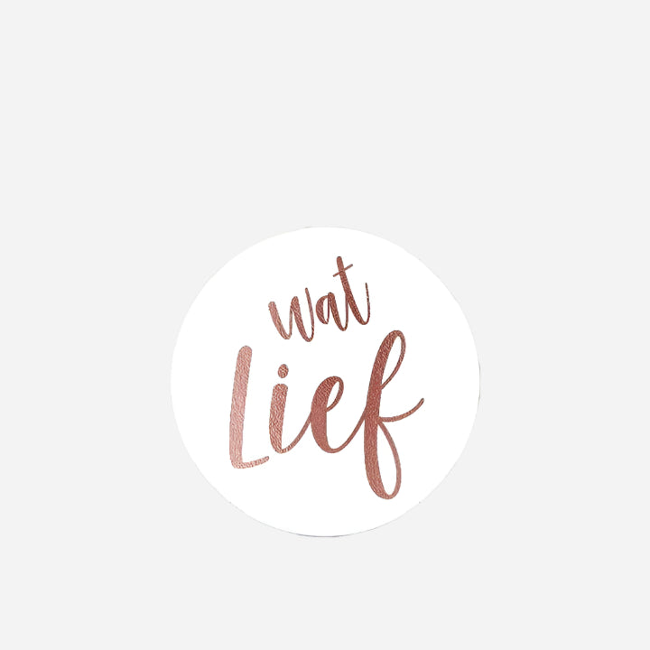 Wensetiket Wat Lief wit - Kadopapier.net