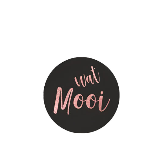 Wensetiket Wat Mooi zwart - Kadopapier.net