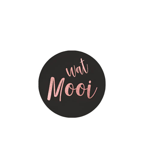Wensetiket Wat Mooi zwart - Kadopapier.net