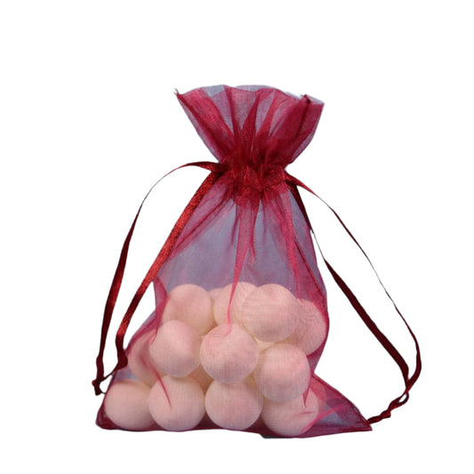 Wijnrood Organza zakje - Kadopapier.net