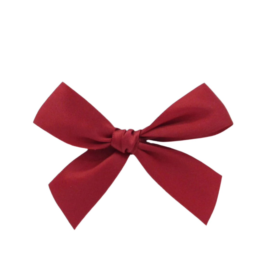 Wijnrood Satijnen Strikje met plakker - Kadopapier.net