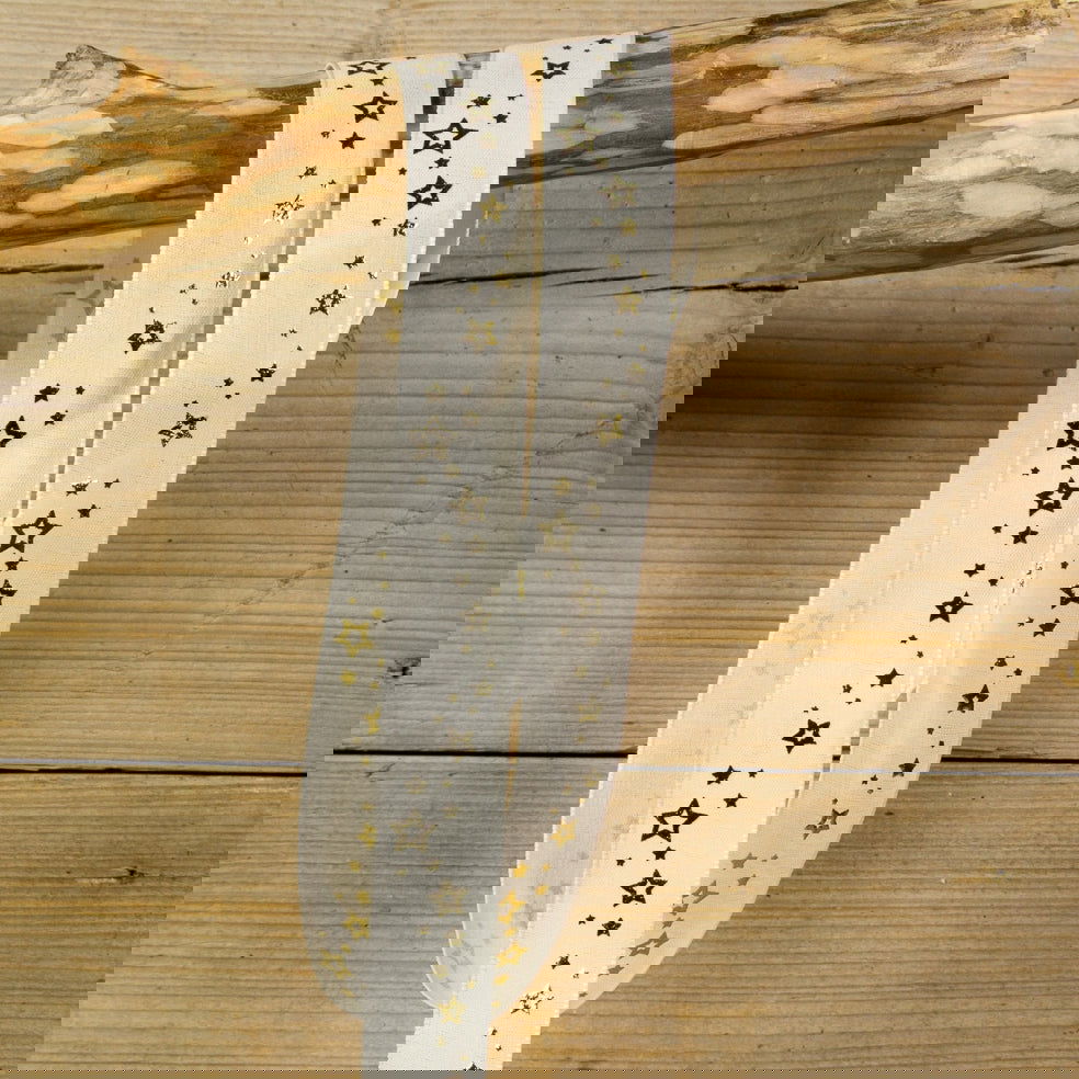 Wired Kerst Cadeaulint Creme - Kadopapier.net