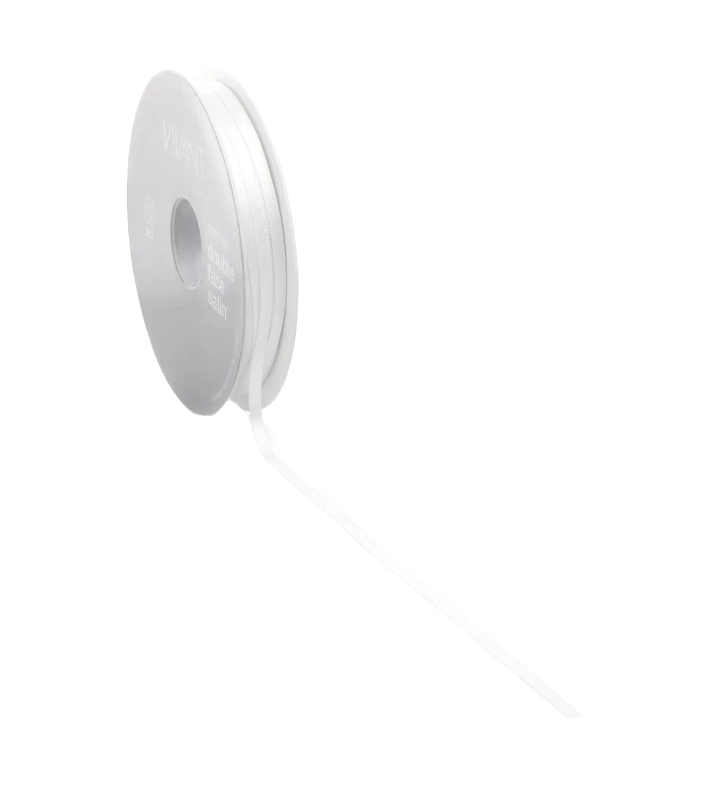 Wit Satijnlint 3-38mm / 25-50m - Kadopapier.net