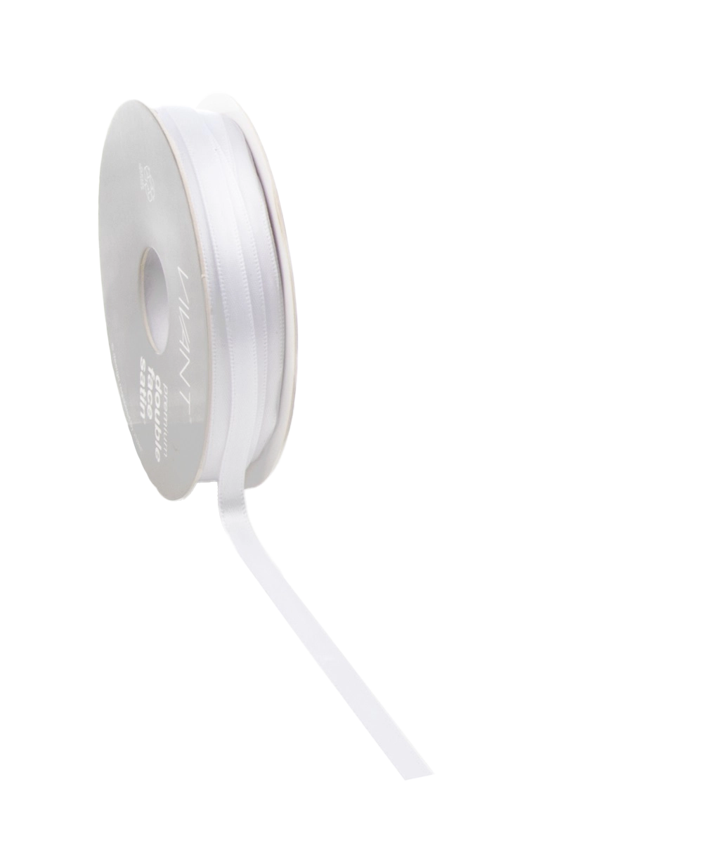 Wit Satijnlint 3-38mm / 25-50m - Kadopapier.net