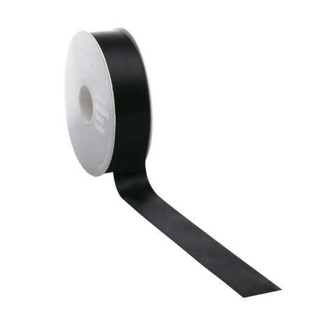 Zwart Satijnlint - 3, 6mm / 50m & 10, 15, 25, 38mm / 25m - Kadopapier.net
