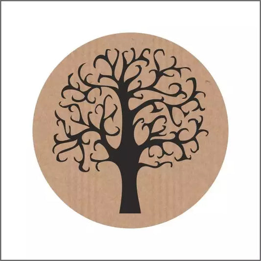 Kraft greeting label Tree -Sticker-Label-