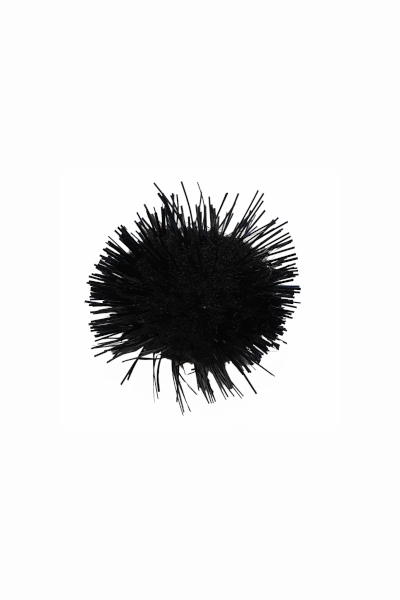 Pom pom with black sticker for creative projects