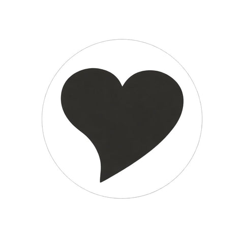 Verschlussaufkleber Herz Schwarz -Sticker-Label-